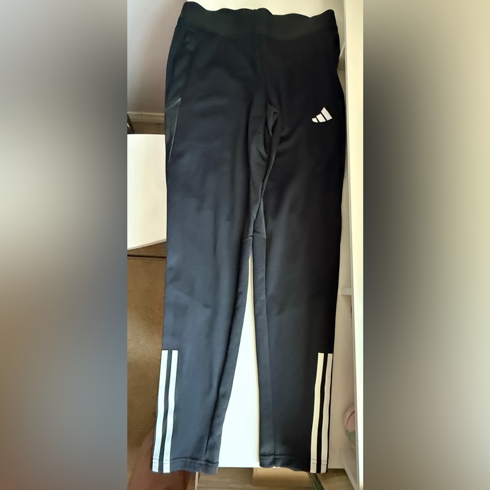 Adidas Black Leggings Full-Length Athletic Wear - Small